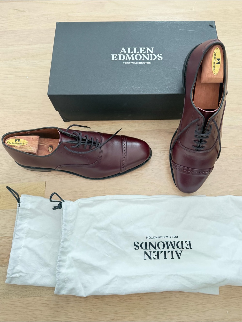 Allen Edmonds Fifth Avenue Burgundy Cap-Toe Oxford